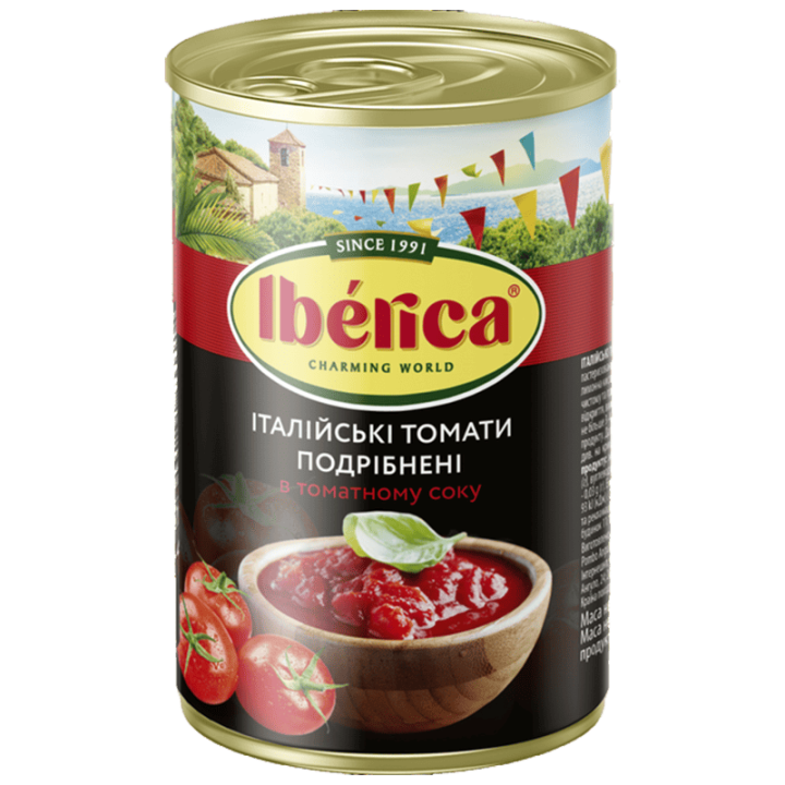 Томати Iberica нарізані очищені у т/с  400 г