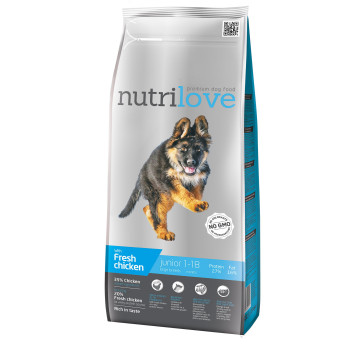 Сухий корм для цуценят Nutrilove Junior з куркою і рисом 3 кг (8595606402294)