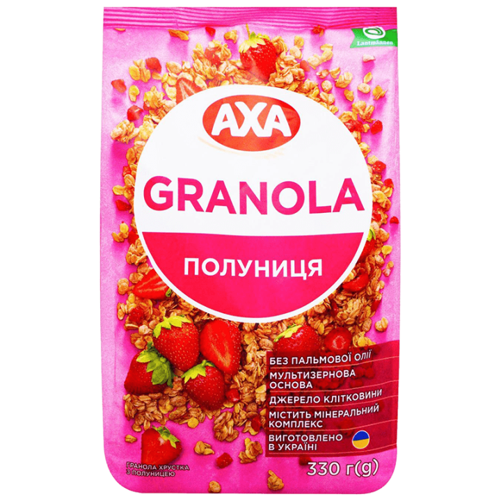Гранола АХА хрустка з полуницею 330 г