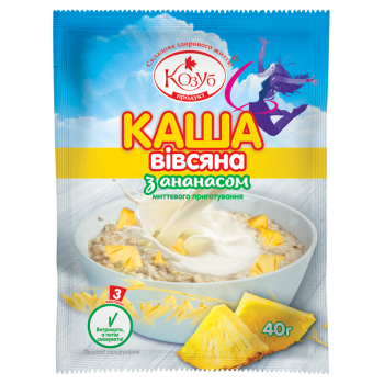 Каша Козуб Продукт вівсяна з ананасом 40 г Каша Козуб Продукт вівсяна з ананасом 40 г