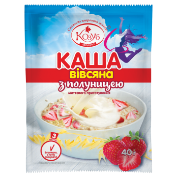 Каша Козуб Продукт вівсяна з полуницею 40 г Каша Козуб Продукт вівсяна з полуницею 40 г