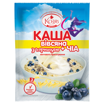 Каша Козуб Продукт вівсяна з чорницею + насіння чіа 40 г Каша Козуб Продукт вівсяна з чорницею + насіння чіа 40 г