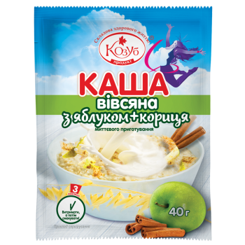 Каша Козуб Продукт вівсяна з яблуком + кориця 40 г Каша Козуб Продукт вівсяна з яблуком + кориця 40 г