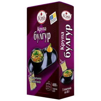 Крупа Козуб Продукт булгур у варильних пакетах 5х80 г Крупа Козуб Продукт булгур у варильних пакетах 5х80 г