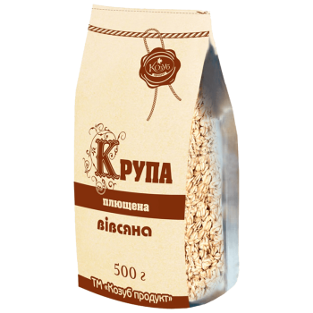 Крупа Козуб Продукт вівсяна плющена в пакеті 500 г Крупа Козуб Продукт вівсяна плющена в пакеті 500 г