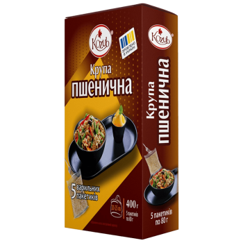 Крупа Козуб Продукт пшенична у варильних пакетах 5х80 г Крупа Козуб Продукт пшенична у варильних пакетах 5х80 г