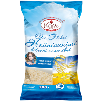 Пластівці Козуб Продукт Нйніжніші вівсяні в пакеті 300 г Пластівці Козуб Продукт Нйніжніші вівсяні в пакеті 300 г