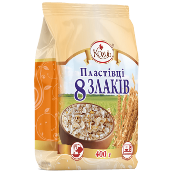 Пластівці Козуб Продукт 8 злаків пакет 400 г Пластівці Козуб Продукт 8 злаків пакет 400 г