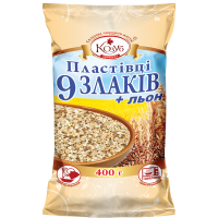 Пластівці Козуб Продукт 9 злаків+насіння льону в пакеті 400 г