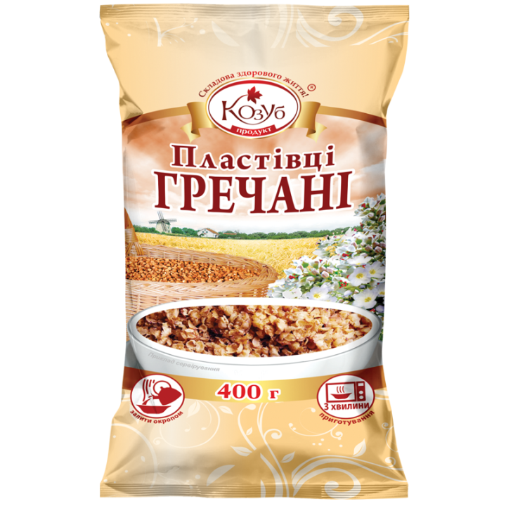 Пластівці Козуб Продукт гречані в пакеті 400 г
