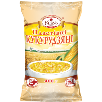 Пластівці Козуб Продукт кукурудзяні в пакеті 400 г Пластівці Козуб Продукт кукурудзяні в пакеті 400 г