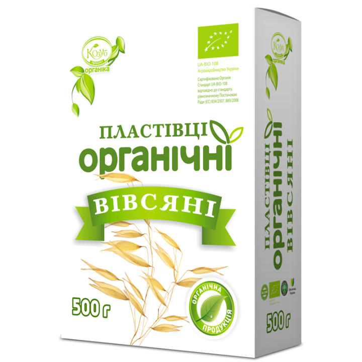 Пластівці Козуб Продукт ОРГАНІЧНІ вівсяні різані 500г