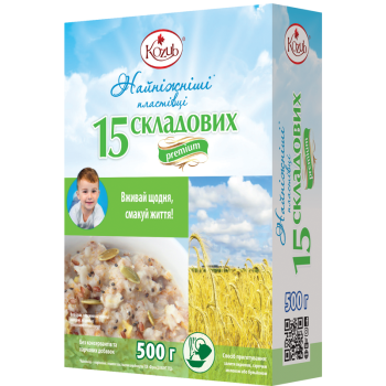 Суміш пластівців Козуб Продукт Найніжніші суміш 15 складових Premium в коробці 500 г Суміш пластівців Козуб Продукт Найніжніші суміш 15 складових Premium в коробці 500 г