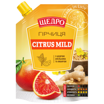 Гірчиця Щедро Citrus mild д/п 120г Гірчиця Щедро Citrus mild д/п 120г
