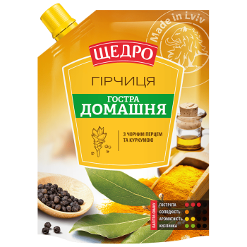 Гірчиця Щедро Гостра домашня д/п 120г Гірчиця Щедро Гостра домашня д/п 120г