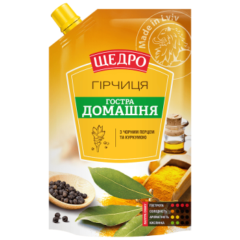Гірчиця Щедро Гостра домашня д/п 200г Гірчиця Щедро Гостра домашня д/п 200г