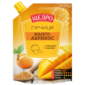 Гірчиця Щедро Манго-абрикос д/п 120г Гірчиця Щедро Манго-абрикос д/п 120г