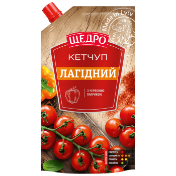 Кетчуп Щедро Лагідний д/п 250г