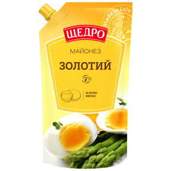 Майонез Щедро Золотий 50% д/п 500г Майонез Щедро Золотий 50% д/п 500г