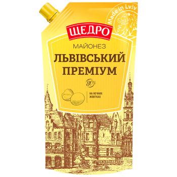 Майонез Щедро Львівський Преміум 80% д/п 300г Майонез Щедро Львівський Преміум 80% д/п 300г