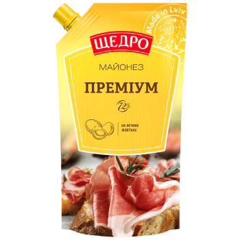 Майонез Щедро Преміум 72% д/п 300г Майонез Щедро Преміум 72% д/п 300г
