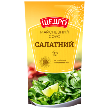 Майонезний соус Щедро Салатний 30% д/п 150г Майонезний соус Щедро Салатний 30% д/п 150г