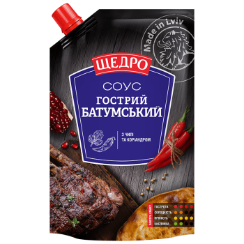 Соус Щедро Гострий Батумський д/п 0,2кг Соус Щедро Гострий Батумський д/п 0,2кг
