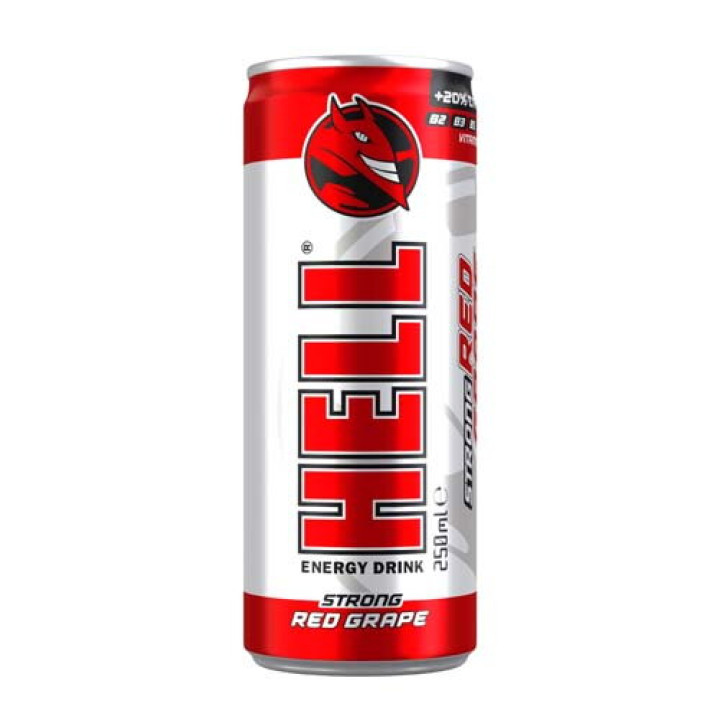 Напій безалкогольний енергетичний газований Hell Red Grape (з ароматом червоного винограду) 250 ml