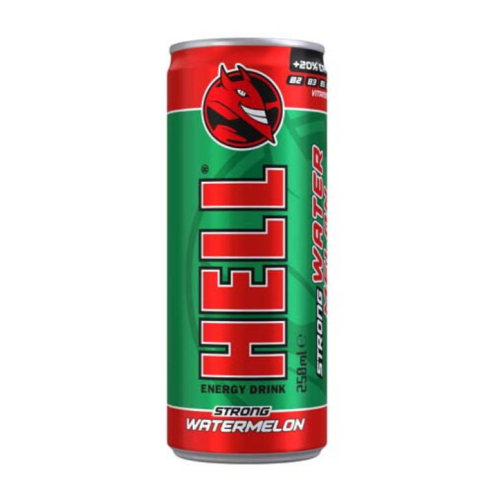 Напій безалкогольний енергетичний газований Hell Strong Watermelon (Кавун) 250 мл
