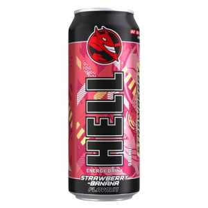 Напій безалкогольний енергетичний газований HELL Strawberry Banana 500 ml