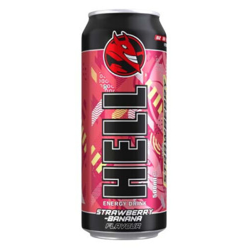 Напій безалкогольний енергетичний газований HELL Strawberry Banana 500 ml Напій безалкогольний енергетичний газований HELL Strawberry Banana 500 ml