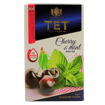 Чай ТЕТ чорний Cherry&Mint з травами та спеціями 20 пак Чай ТЕТ чорний Cherry&Mint з травами та спеціями 20 пак
