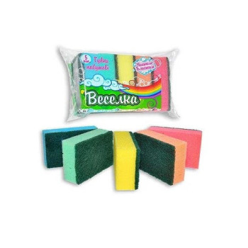 Губки кухонные HighFoam Радуга 5 шт. (4823072701264) Губки кухонные HighFoam Радуга 5 шт. (4823072701264)