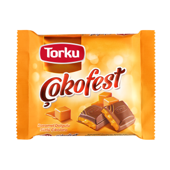 Шоколад Torku Cokofest молочный шоколад с карамельной начинкой 60г (8690120075839) Шоколад Torku Cokofest молочный шоколад с карамельной начинкой 60г (8690120075839)