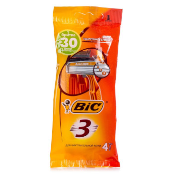 Станок одноразовий BIC 3 Sensitive 4 шт. (3086126691862)