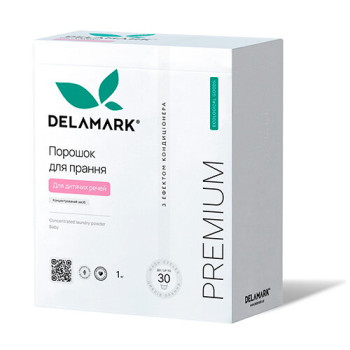 Концентрированный бесфосфатный стиральный порошок DeLaMark Premium Line Baby с эффектом кондиционера 1 кг