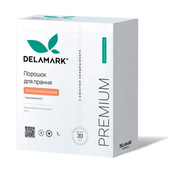 Концентрированный бесфосфатный стиральный порошок DeLaMark Premium Line Color с эффектом кондиционера 1 кг