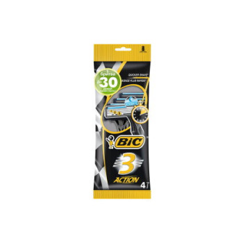 Станок одноразовий BIC 3 Action 4 шт. (3086123356566)