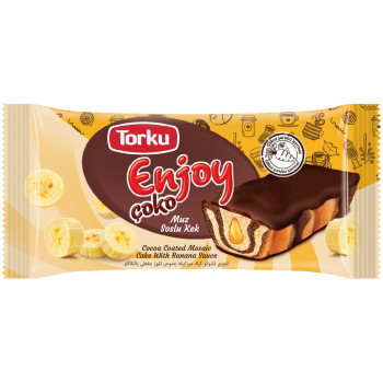Пирожное Torku Enjoy с банановым сиропом в шоколаной глазури 45 г (8690120110431) Пирожное Torku Enjoy с банановым сиропом в шоколаной глазури 45 г (8690120110431)