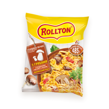 Лапша яичная быстрого приготовления Rollton по-домашнему с грибами 85 г