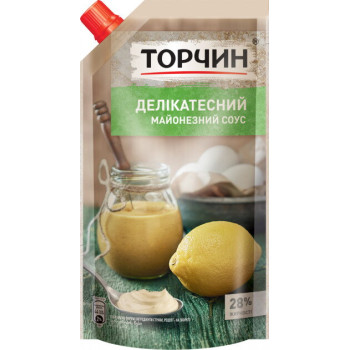 Майонезний соус "Торчин" Делікатесний 28% дой-пак 300 г (4820001315868)