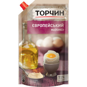 Майонез "Торчин" Європейський 72% дой-пак 580 г (4820001315943)