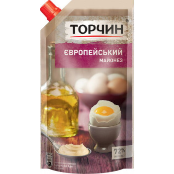 Майонез "Торчин" Європейський 72% дой-пак 300 г (4820001316001)