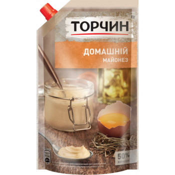 Майонез "Торчин" Домашній 50% дой-пак 580 г (4820001315929)