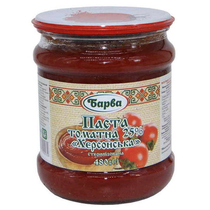 Томатная паста 25% "Барва" 480 г (4820217900230)