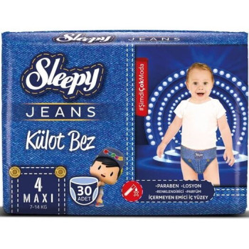 Подгузники-трусики Sleepy Jeans Jumbo maxi 7-14 кг 30шт. Подгузники-трусики Sleepy Jeans Jumbo maxi 7-14 кг 30шт.