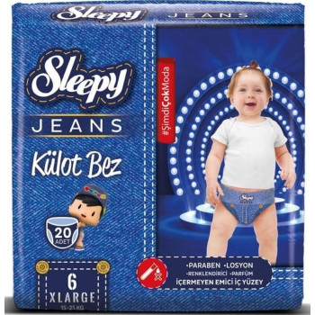 Подгузники-трусики Sleepy Jeans Jumbo X Large 15-25 кг 20шт. (8681212064909) Подгузники-трусики Sleepy Jeans Jumbo X Large 15-25 кг 20шт. (8681212064909)