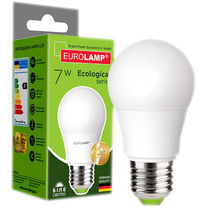 Светодиодная лампа EUROLAMP А50 7W E27 4000K (LED-A50-07274(P))