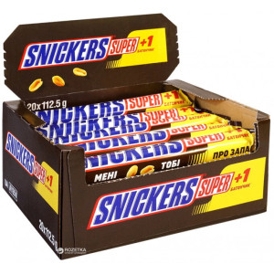 Батончик Snickers Super з арахісом у молочному шоколаді 112,5 г x 20 шт. (5900951310935)