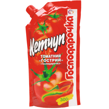 Кетчуп томатный острый "Господарочка" дой-пак 300 г (4820024793445)